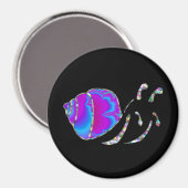 Fractal Blue en Paarse slak Shell Magneet (Voorkant / Achterkant)