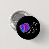 Fractal Blue en Paarse slak Shell Ronde Button 3,2 Cm (Voorkant /achterkant)