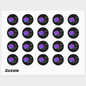 Fractal Blue en Paarse slak Shell Ronde Sticker (Vel)