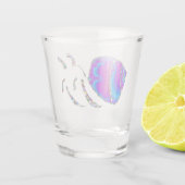 Fractal Blue en Paarse slak Shell Shot Glas (Achterkant)