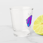 Fractal Blue en Paarse slak Shell Shot Glas (Links)