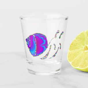 Fractal Blue en Paarse slak Shell Shot Glas