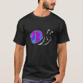 Fractal Blue en Paarse slak Shell T-shirt (Voorkant)