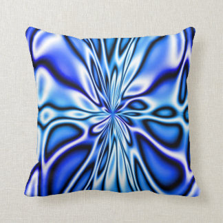 Fractal Blue Floral Bloom Mojo Pillow Kussen