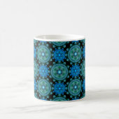Fractal blue green oriental koffiemok (Center)