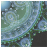 Fractal blue green oriental stof (Close Up)