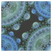 Fractal blue green oriental stof (Swatch)
