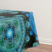 Fractal blue green oriental tafelkleed (Voorbeeld)