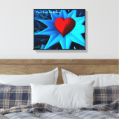 Fractal Blue Heart Flower Canvas Afdruk (Insitu (Slaapkamer))