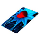Fractal Blue Heart Flower Magneet (Linkerzijde)