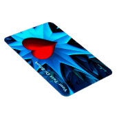 Fractal Blue Heart Flower Magneet (Rechterzijde)