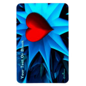 Fractal Blue Heart Flower Magneet (Verticaal)