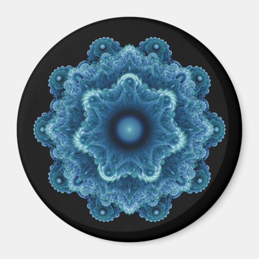 Fractal blue Natural Patroon Magneet (Voorkant)