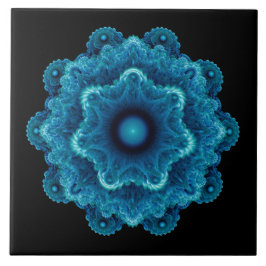 Fractal blue Natural Patroon Tegeltje