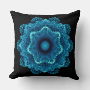 Fractal blue ornament kussen