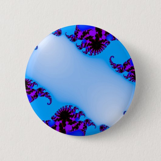 Fractal blue ronde button 5,7 cm (Voorkant)