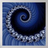 Fractal Blue Spiral Poster (Voorkant)