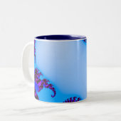 Fractal blue tweekleurige koffiemok (Voorkant links)