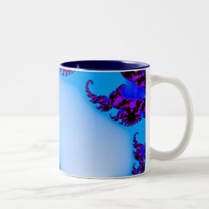 Fractal blue tweekleurige koffiemok