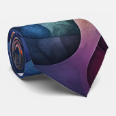 Fractal Blue Violet Sinaasappel Roze Stropdas (Opgerold)
