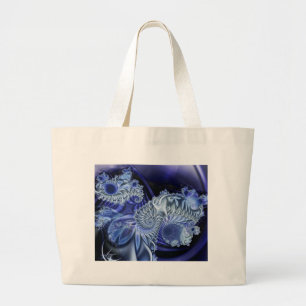 fractal-blues, zak grote tote bag