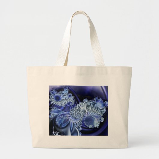 fractal-blues, zak grote tote bag (Voorkant)