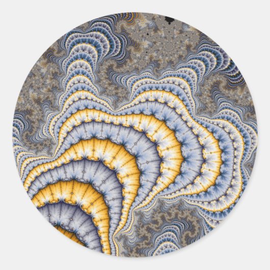 Fractal Borden - Fractal Ronde Sticker (Voorkant)