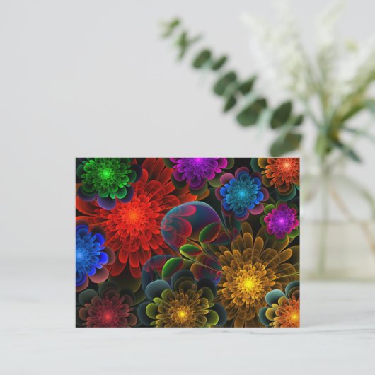 Fractal Bouquet Briefkaart (Staand voorkant)