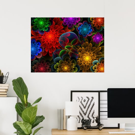 Fractal Bouquet Poster (Thuiskantoor)