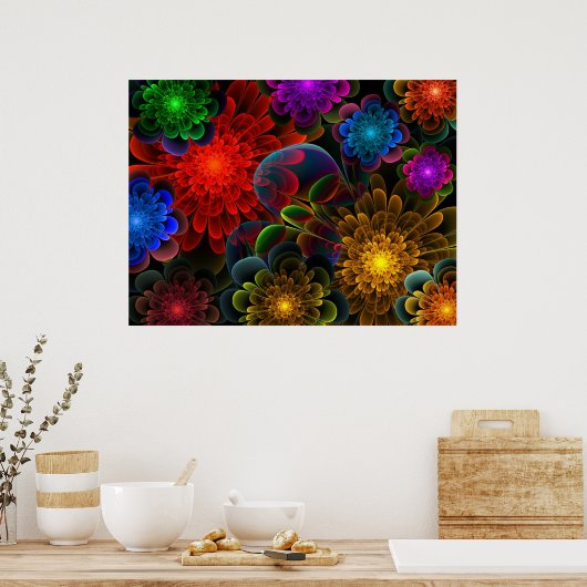 Fractal Bouquet Poster (Keuken)