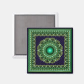 Fractal bright kaleidoscopic ornament magnet (Voorkant / Achterkant)