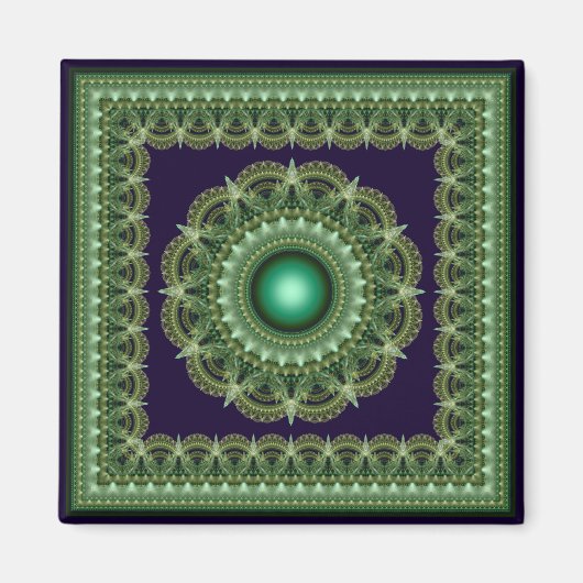 Fractal bright kaleidoscopic ornament magnet (Voorkant)
