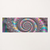 Fractal Bright Rainbow Nautilus Swirl Yogamat (Achterkant (horizontaal))