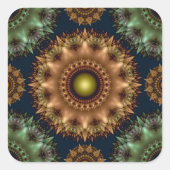 Fractal briljante glossy decoratie vierkante sticker (Voorkant)