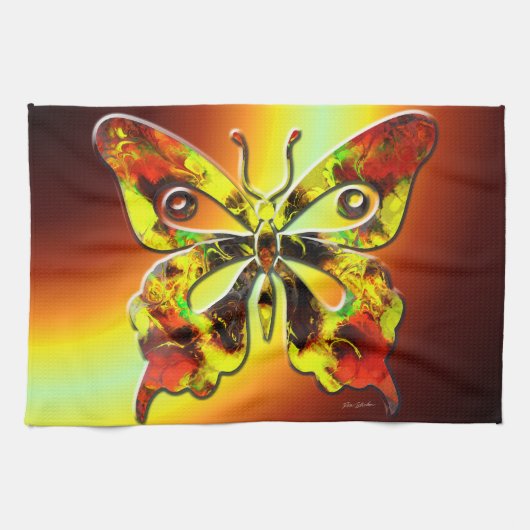Fractal Butterfly Art 1 keukenhanddoek (Horizontaal)