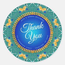 Fractal Butterfly Circle Dank u Ronde Sticker