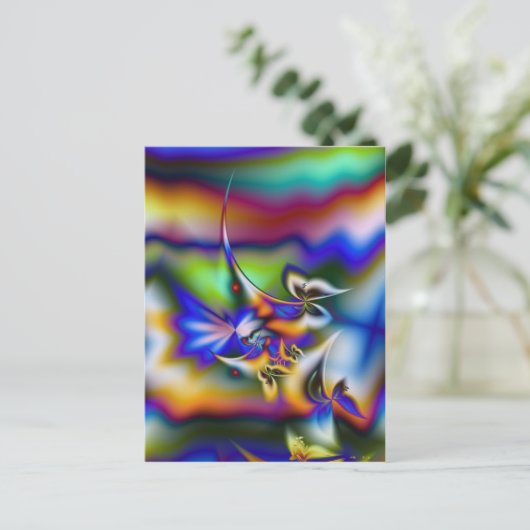 Fractal Butterfly Fantasy Briefkaart (Staand voorkant)
