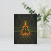 Fractal Butterfly op Black Background Briefkaart (Staand voorkant)