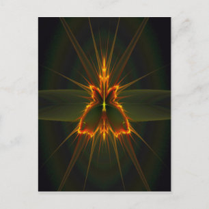 Fractal Butterfly op Black Background Briefkaart