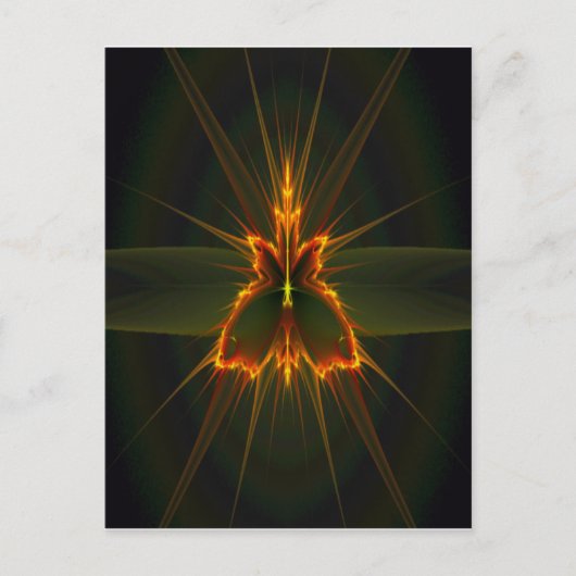 Fractal Butterfly op Black Background Briefkaart (Voorkant)