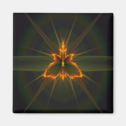 Fractal Butterfly op Black Background Magnet (Voorkant)
