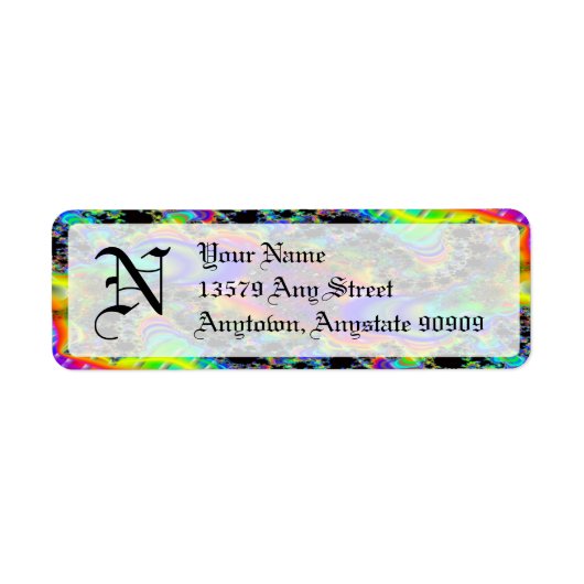 Fractal C~05 Monogram Terugkeeradreslabels Etiket (Voorkant)