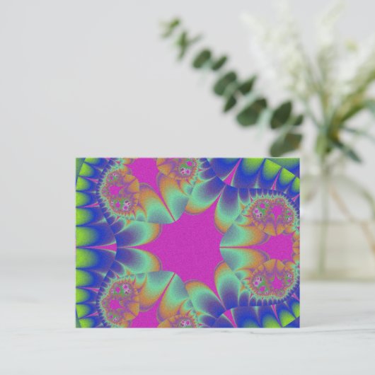 Fractal Cactus Bloom Briefkaart (Staand voorkant)