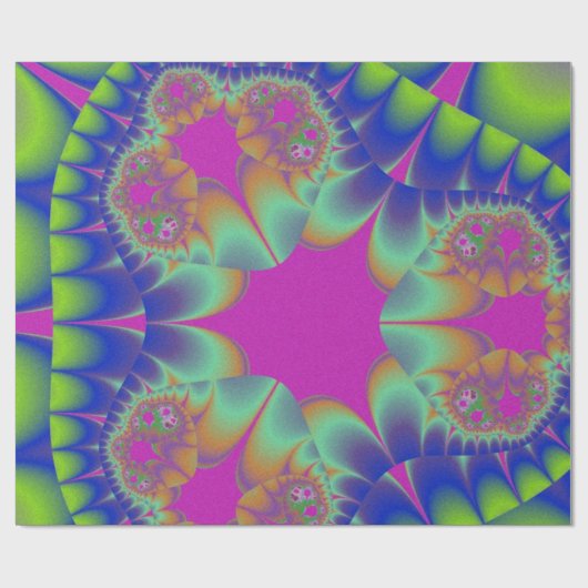 Fractal Cactus Bloom Cadeaupapier (Vlak)