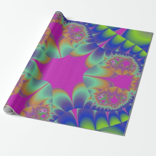 Fractal Cactus Bloom Cadeaupapier (Uitgerold)