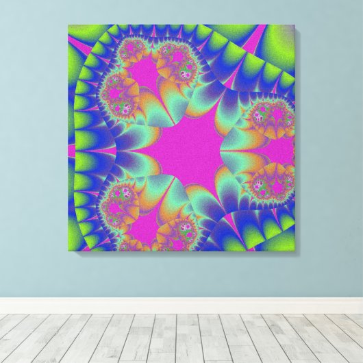 Fractal Cactus Bloom Canvas Afdruk (Insitu (Houten vloer))