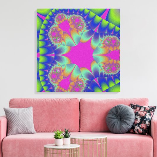 Fractal Cactus Bloom Canvas Afdruk (Insitu (Woonkamer))