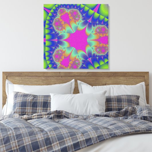 Fractal Cactus Bloom Canvas Afdruk (Insitu (Slaapkamer))