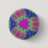 Fractal Cactus Bloom Ronde Button 3,2 Cm (Voorkant)