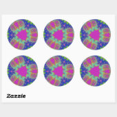 Fractal Cactus Bloom Ronde Sticker (Vel)